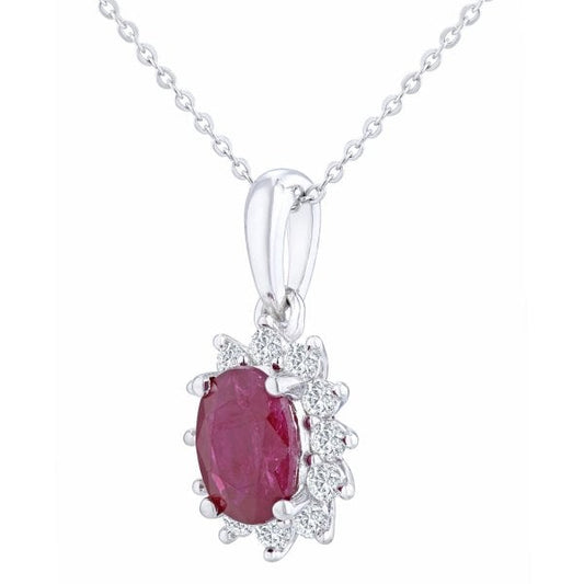 Diamond 0.25ct, Ruby Pendant