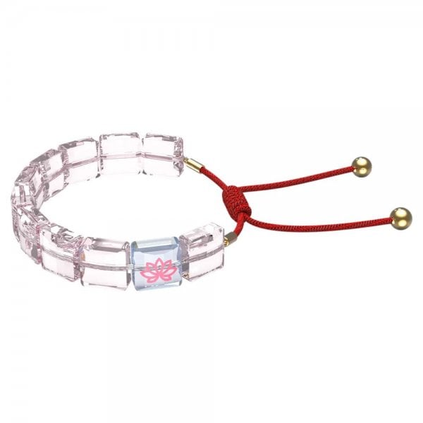 Letra bracelet Lotus, Pink, Gold-tone plated