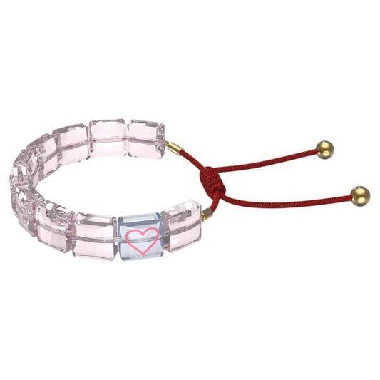 Letra bracelet Heart, Pink, Gold-tone plated