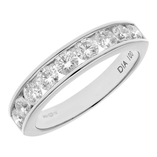 1.00ct Diamond, 18k White Gold Ring SIZE O