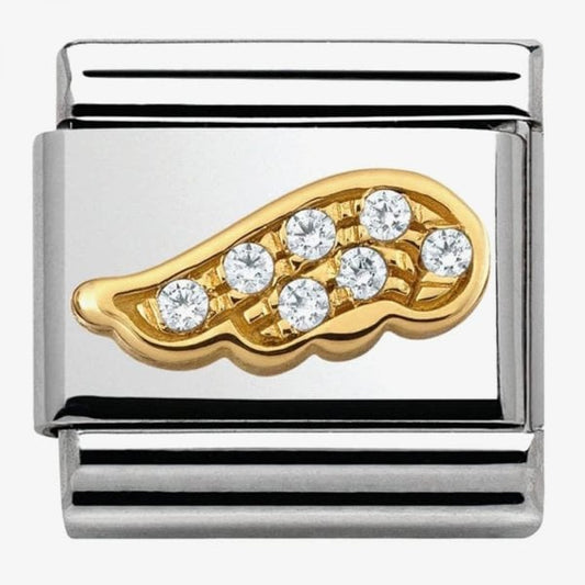 Gold and White Wing Charm
