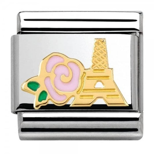 Tour Eiffel Yellow Gold and Rose Charm