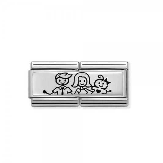 Silver Family Baby Girl Double Charm