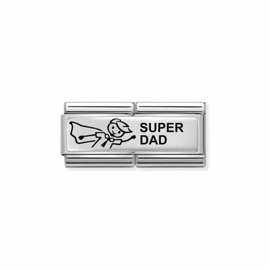 Super Dad Silver Double Link Charm