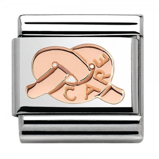 Classic Rose Gold Care Promises Knot Charm