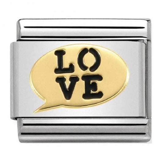 Gold 'LOVE' Speech Bubble Charm