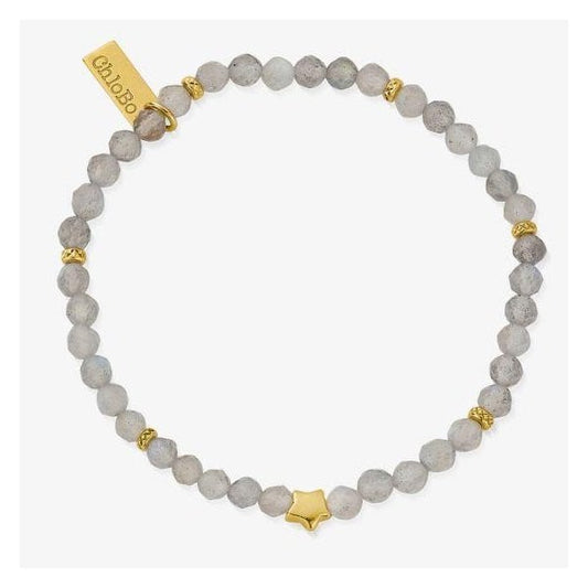 Dark Skies Gold Tone & Labradorite Beaded Bracelet