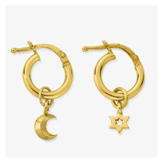 Wisdom & Guidance Small Gold Tone Hoop Earrings
