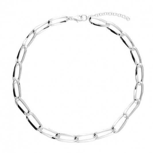 SIL.NECKLACE: 41-46CM TWIST LINK