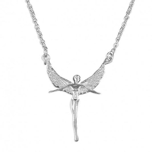 SIL.NECKLACE: 45CM/18IN ART NOUVEAU ANGEL