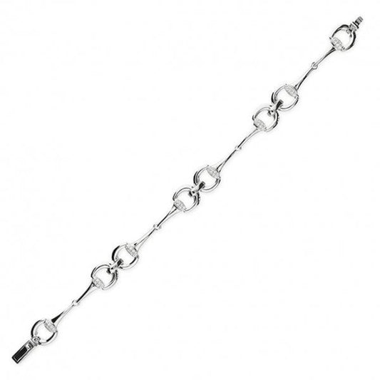 SIL.BRACELET: 19CM CZ SNAFFLE