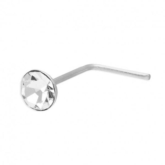 SIL.NOSE STUD: CLEAR CRYSTAL