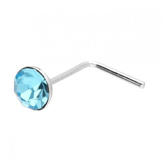 SIL.NOSE STUD: ASSORTED CRYSTAL
