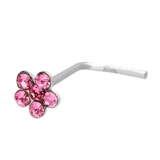 SIL.NOSE STUD: SMALL CRYSTAL CLUSTER