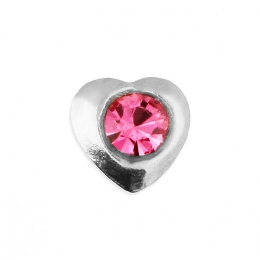 SIL.NOSE STUD: CRYSTAL-SET HEART, ASST.COLS