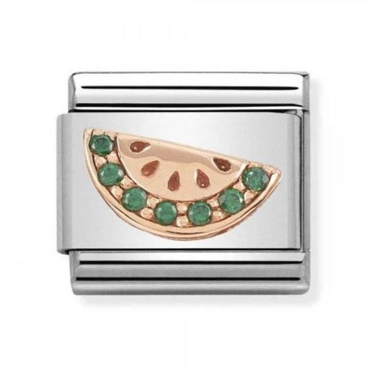 Rose Gold CZ Watermelon Charm