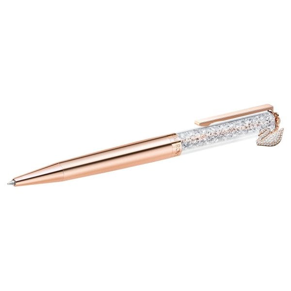 Crystalline ballpoint pen Swan, Rose gold tone