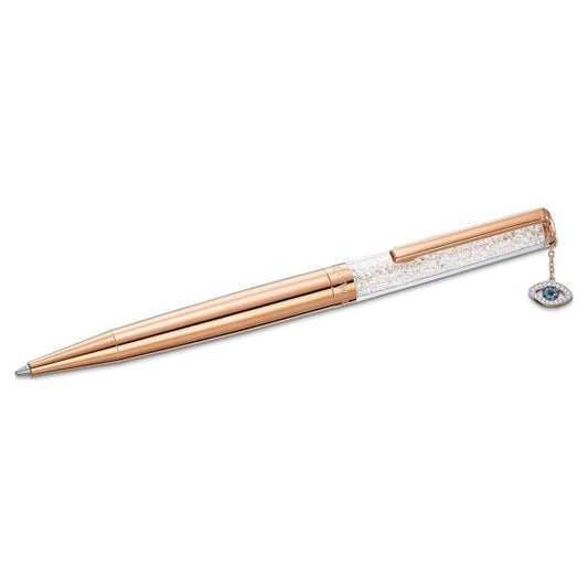 Crystalline ballpoint pen Evil eye, Rose gold tone