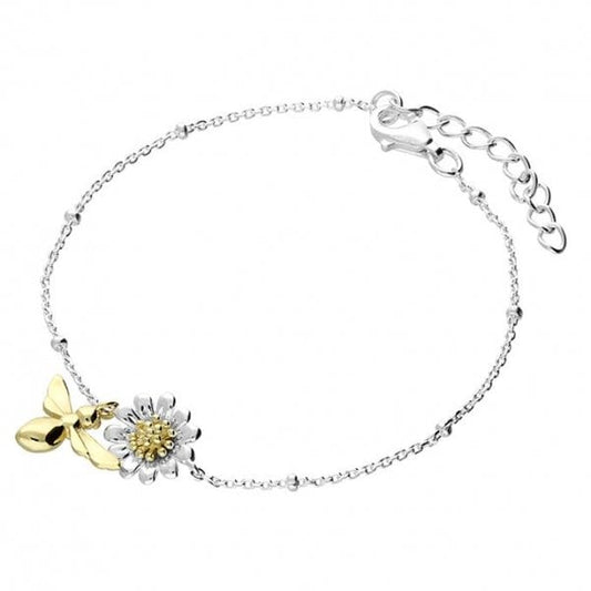 SIL.BRACELET: 16-19CM BEE/DAISY TRACE CHAIN