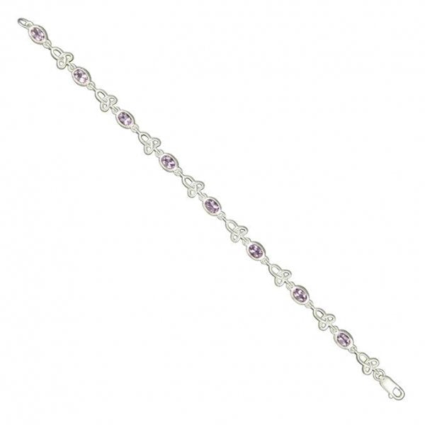 SIL.BRACELET: AMETHYSTS WITH CELTIC LOOPS