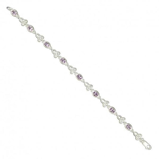 SIL.BRACELET: AMETHYSTS WITH CELTIC LOOPS