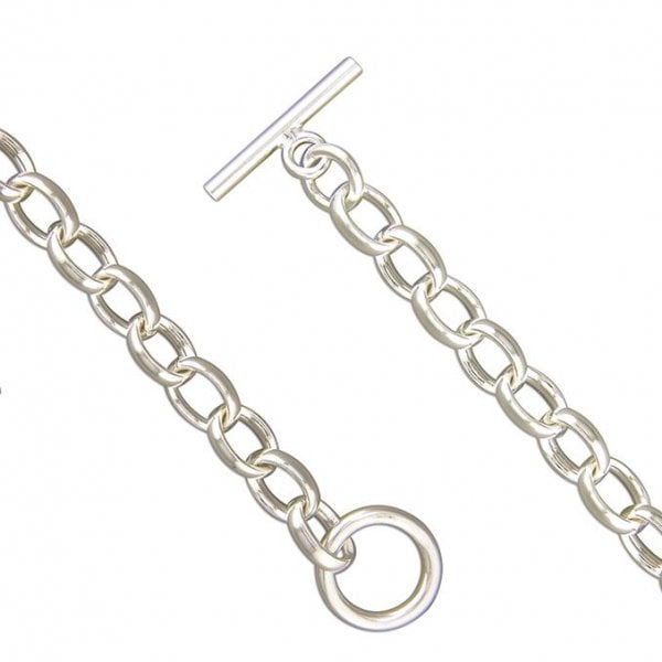 SIL.BRACELET: 20CM/7.75IN HEAVY OVAL LINK