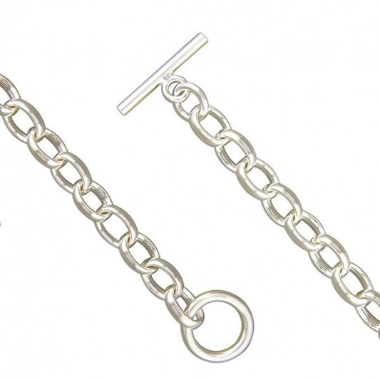 SIL.BRACELET: 20CM/7.75IN HEAVY OVAL LINK