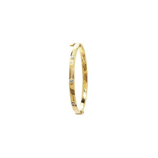 9ct Yellow Gold Babies CZ 4mm Bangle
