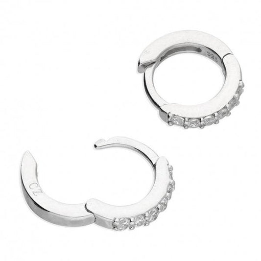 10mm Cubic zirconia small hinged hoop