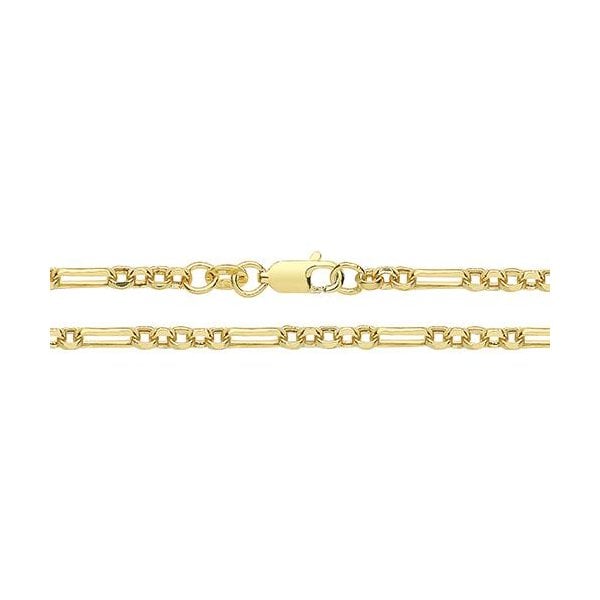 9CT YEL GOLD HOLLOW FIGARO BELCHER