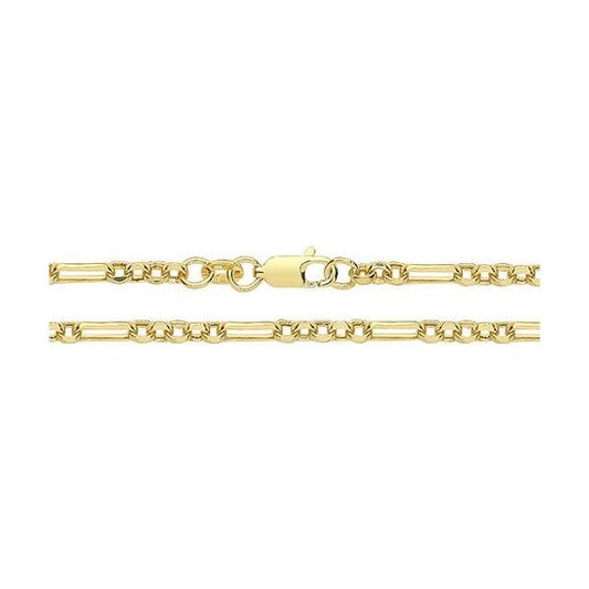 9CT YEL GOLD HOLLOW FIGARO BELCHER