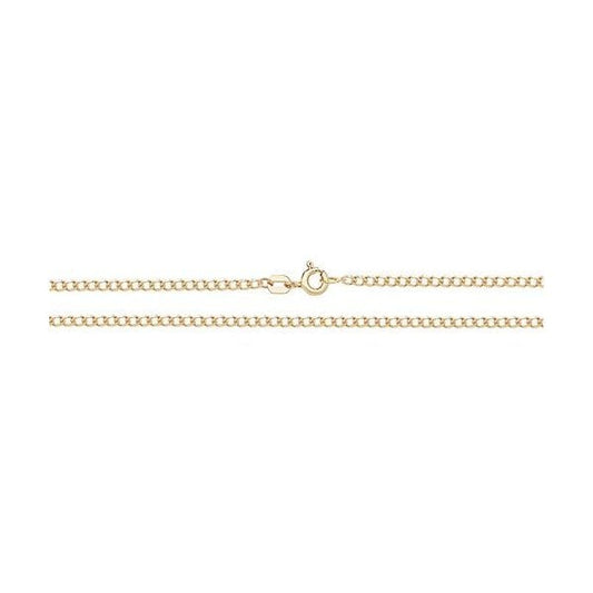 9CT YEL GOLD FLAT CURB CHAIN