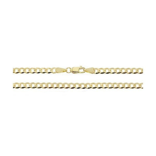 9CT YEL GOLD FLT BVLD CURB CHAIN