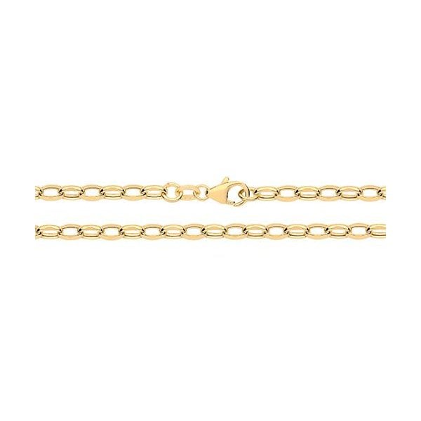 9CT YEL GOLD DIA CUT BELCHER HOLLOW CHAIN