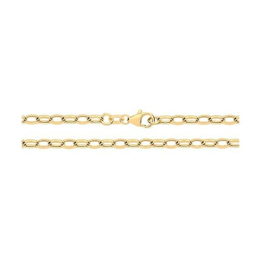 9CT YEL GOLD DIA CUT BELCHER HOLLOW CHAIN