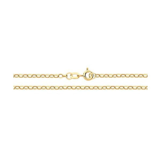 9CT YEL GOLD DIA CUT BELCHER HOLLOW CHAIN