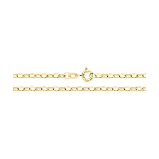 9CT YEL GOLD DIA CUT BELCHER HOLLOW CHAIN