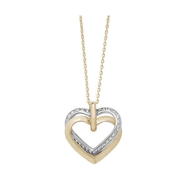 9CT YEL/WHT GOLD LADIES' CZ 18 INCH NECKLET