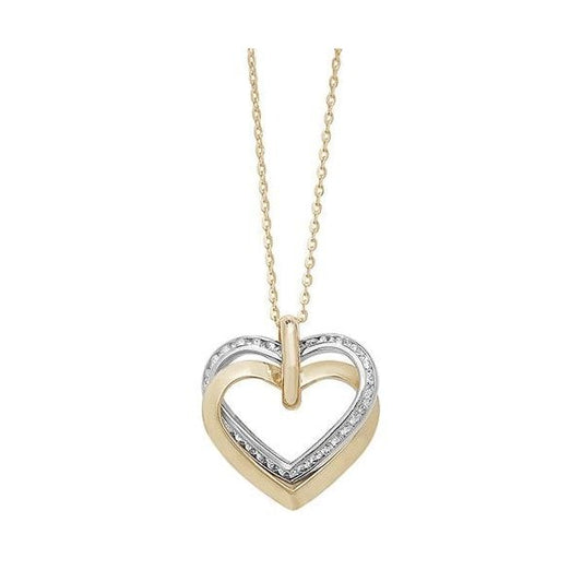 9CT YEL/WHT GOLD LADIES' CZ 18 INCH NECKLET