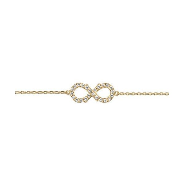 9CT GOLD LADIES' 7.25 IN CZ INFINITY BRACELET