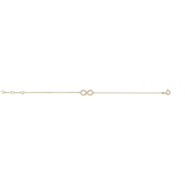 9CT GOLD LADIES' 7.25 IN CZ INFINITY BRACELET