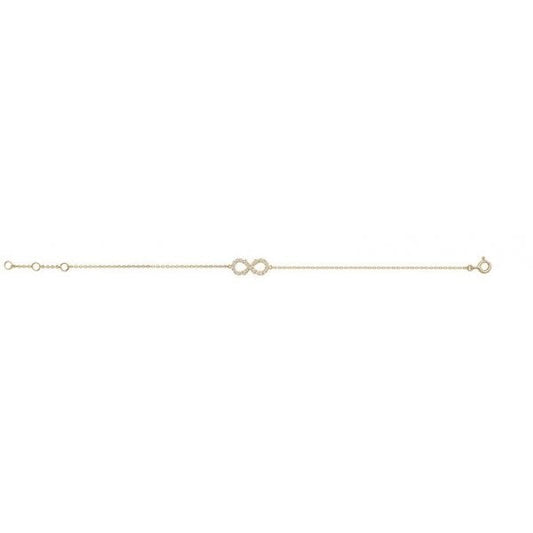 9CT GOLD LADIES' 7.25 IN CZ INFINITY BRACELET