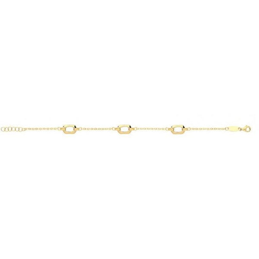 9CT YEL GOLD HEXAGON BRACELET