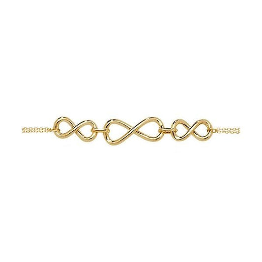 9CT YEL GOLD LADIES' 7.5 INCH TRIPLE INFINITY BRAC