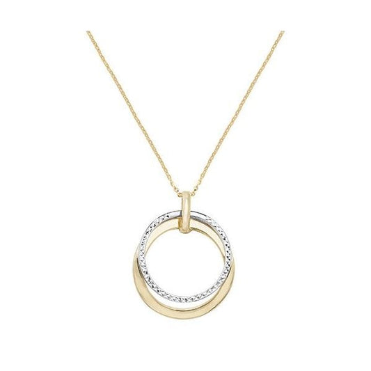 9CT YEL/WHT GOLD LADIES' 18 INCH DC NECKLET