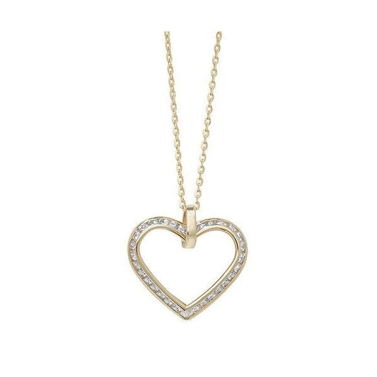 9CT YEL GOLD LADIES' 18 INCH CZ NECKLET