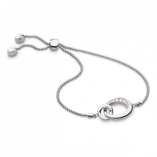 Bevel Cirque Cubic Zirconia Link Toggle Bracelet