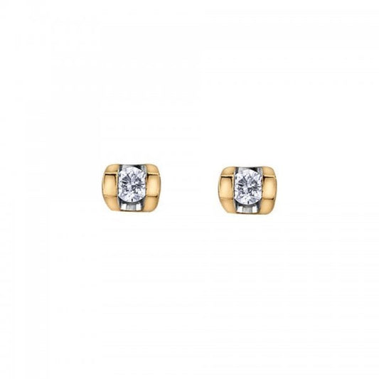 10K Gold Tension Set Diamond Earrings