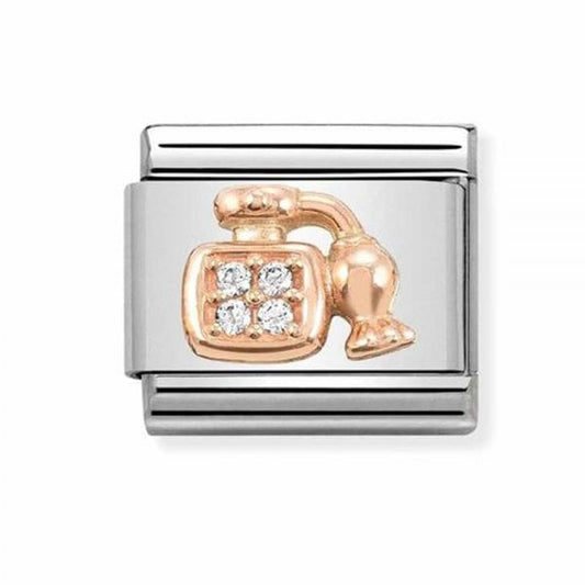CLASSIC Rose Gold Cubic Zirconia Perfume Bottle Charm