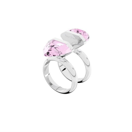 Lucent Ring Magnetic, Pink, Rhodium plated - S52